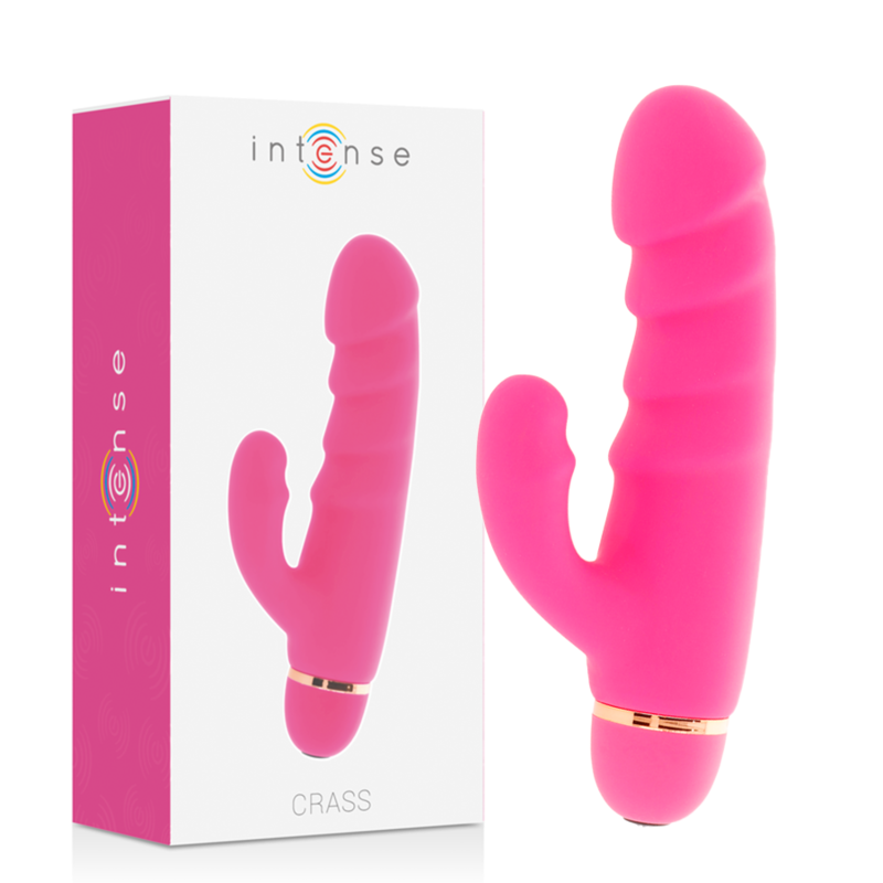 Vibrador tipo conejo INTENSE CRASS de silicona, rosa