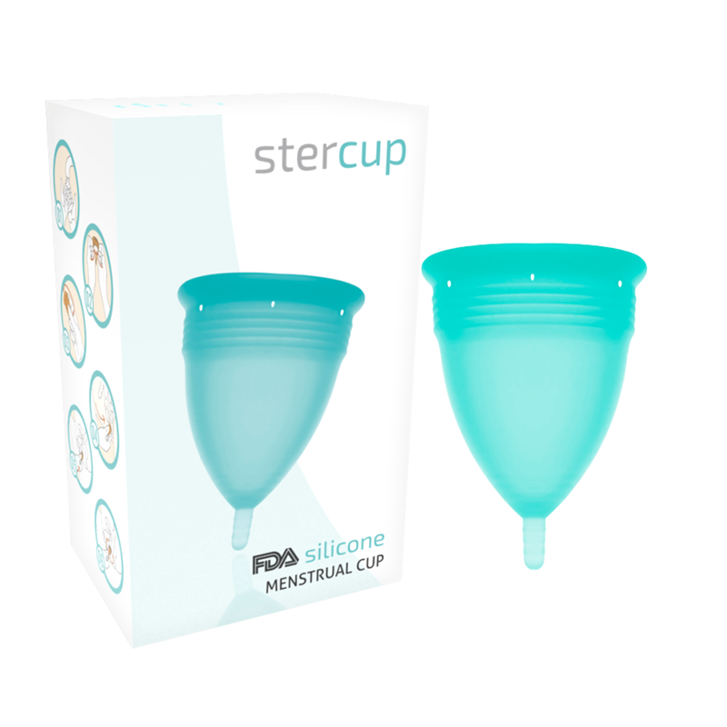 Copa menstrual STERCUP color aguamarina, talla S