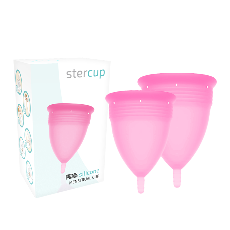 Set de copas menstruales de silicona, tallas S y L, hasta 12 horas de uso cómodo STERCUP