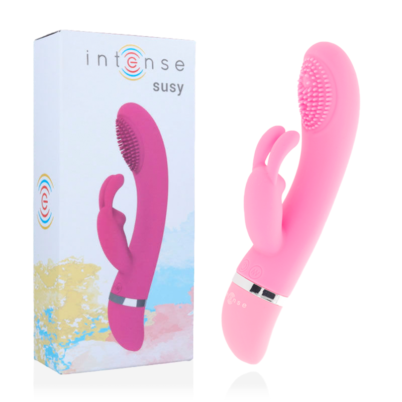 Vibrador rabbit de silicona INTENSE Susy, rosa