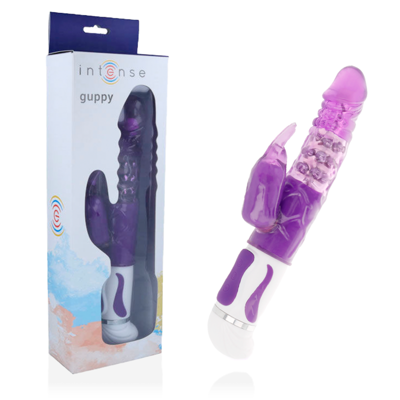 Vibrador conejito INTENSE Guppy con rotación, color lila