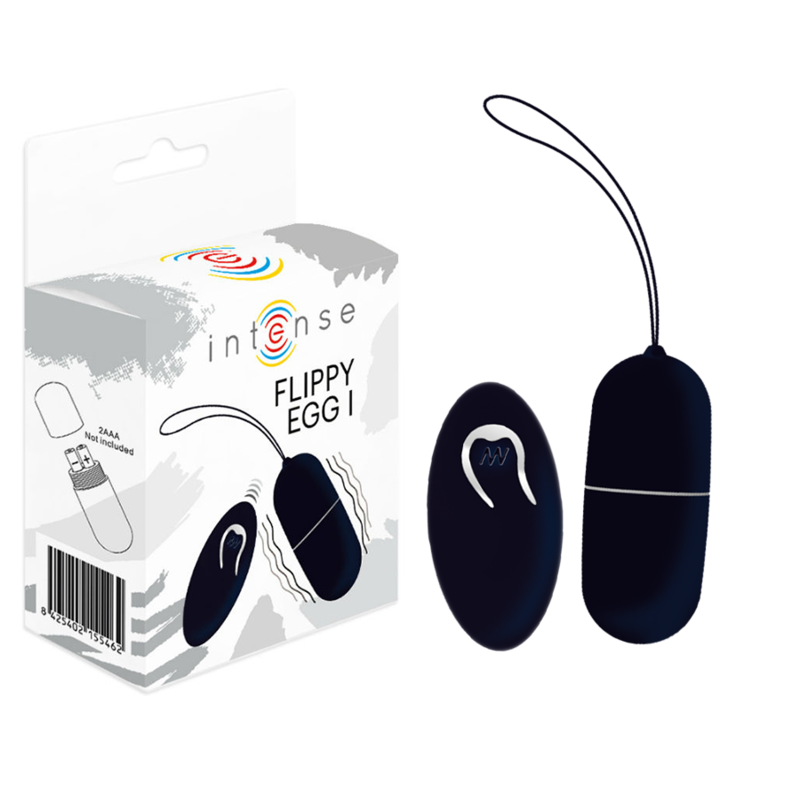 Huevo vibrador INTENSE FLIPPY I con mando a distancia, negro