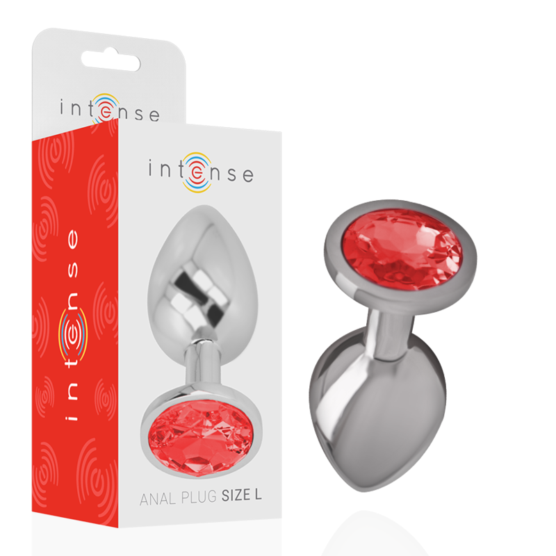 Plug anal de metal INTENSE con piedra decorativa, talla L
