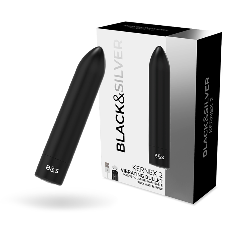 Vibrador mini con vibración potente y carga magnética para viajes BLACKSILVER