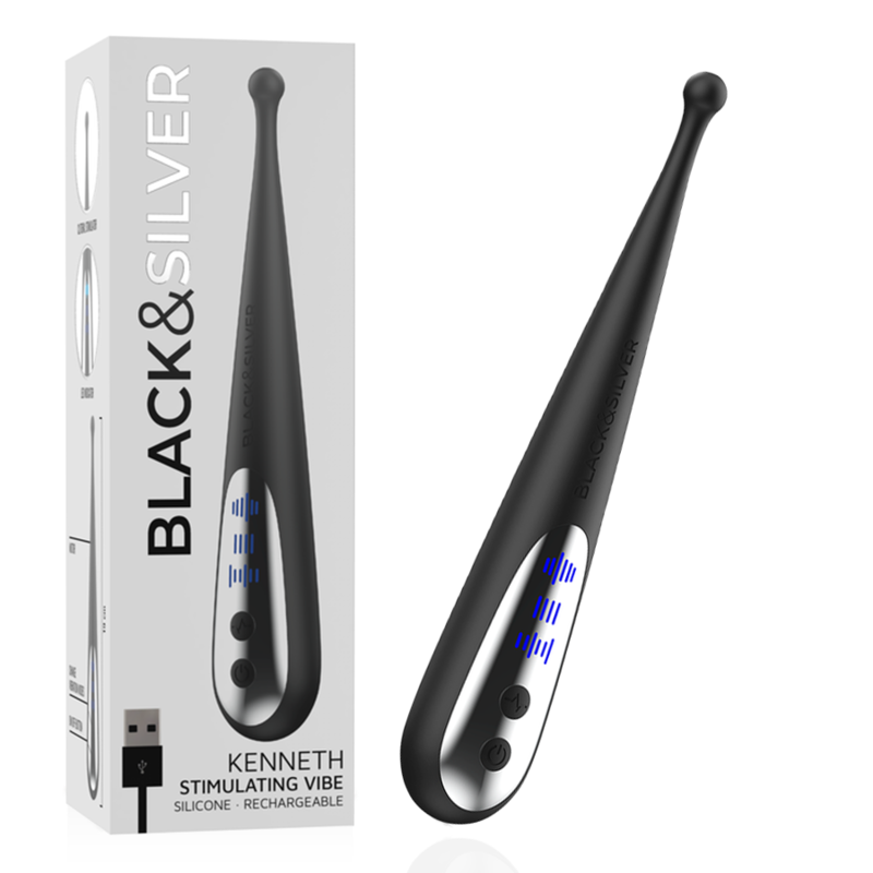 Vibrador de clítoris con 10 modos, silicona ultrasuave y recargable por USB BLACKSILVER