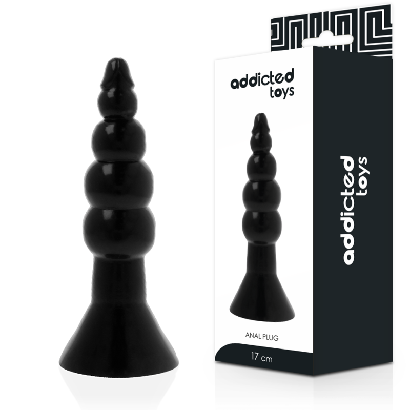 ADDICTED TOYS Plug anal de TPR, 17 cm, negro