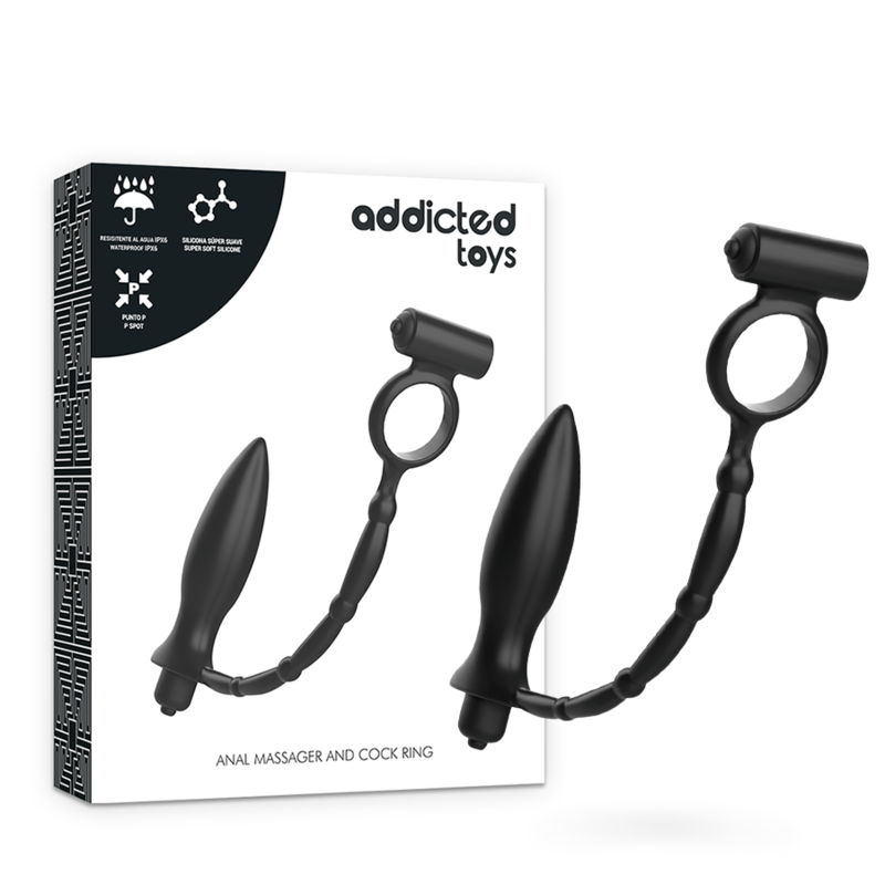 Anillo para el pene ADDICTED TOYS con plug anal vibrador