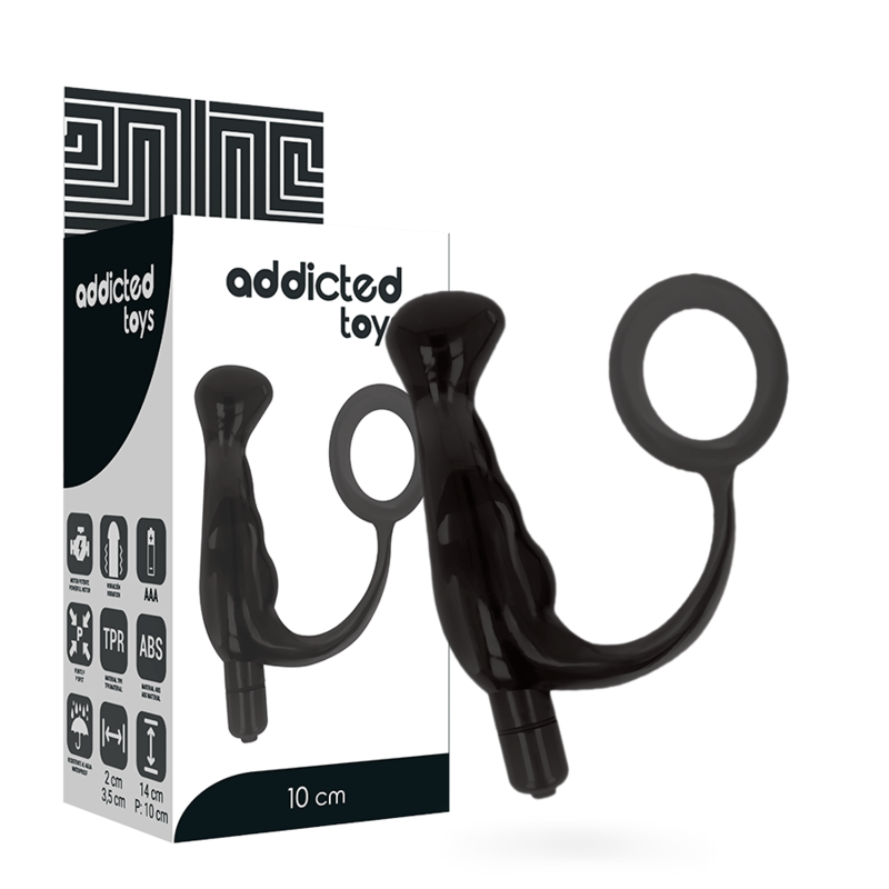 ADDICTED TOYS Prost Tico vibrador anal, negro, 10 cm