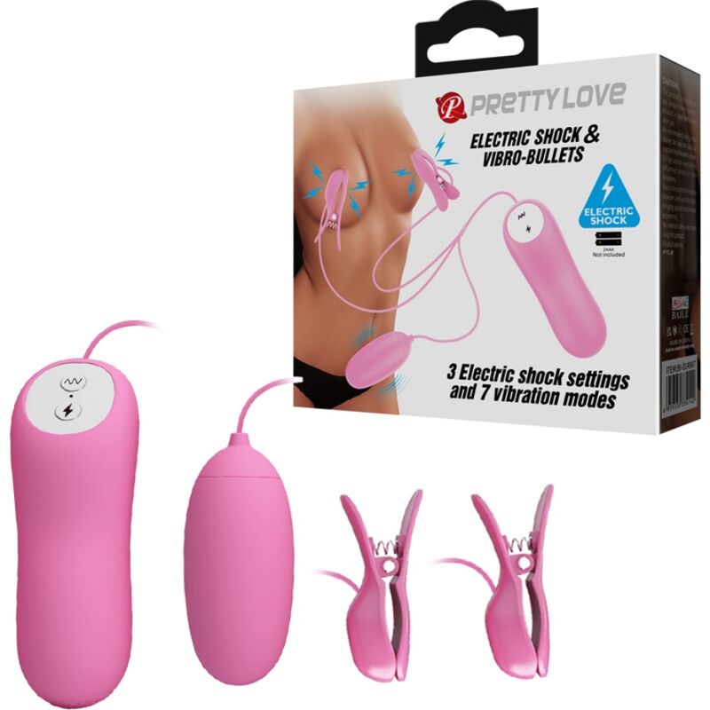 Pretty Love pinzas vibradoras ajustables con huevo estimulador