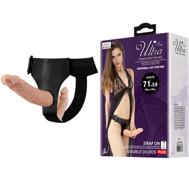 Set de arnés ajustable BAILE con doble dildo