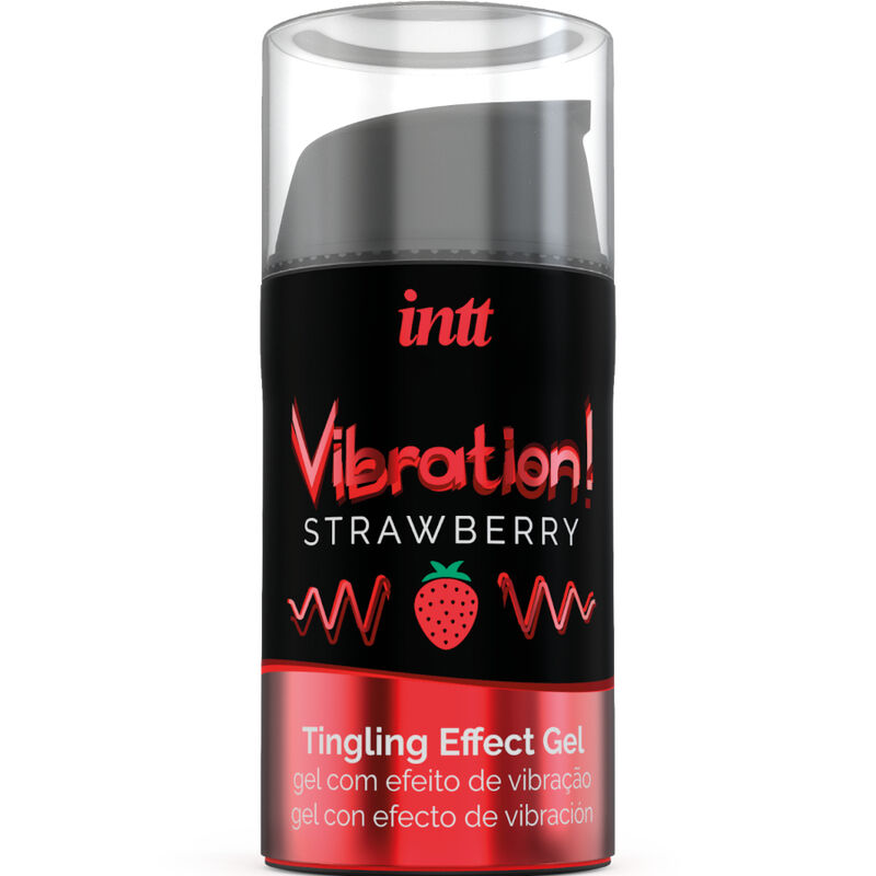 Gel íntimo estimulante INTT Vibration con sabor a fresa, 15 ml