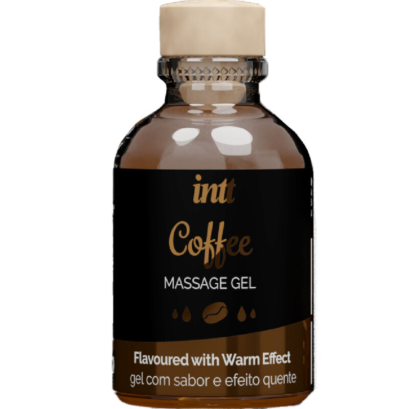 Gel de masaje INTT con sabor a café y ligero efecto calor, 30 ml