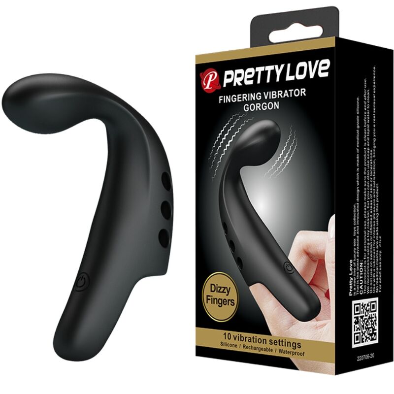 Vibrador de dedo Pretty Love Black Gorgon