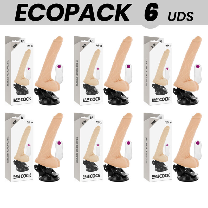 Vibrador realista con mando a distancia y ventosa, 19 cm BASECOCK