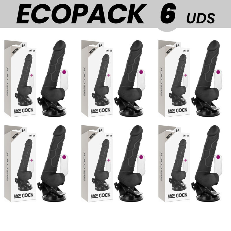 Vibrador realista con mando y ventosa de 19 cm BASECOCK