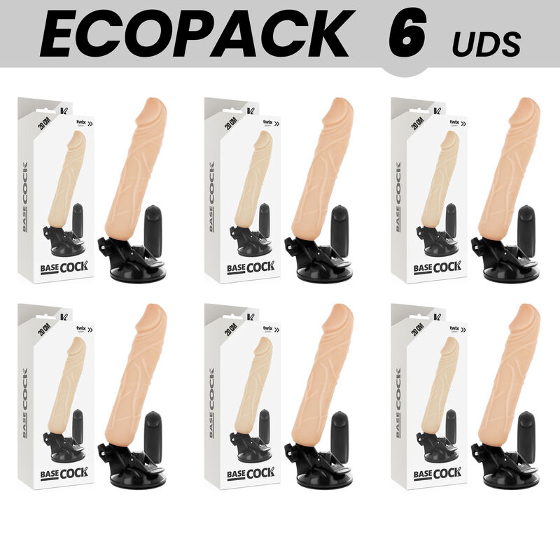Vibrador realista con mando y ventosa 20 cm BASECOCK