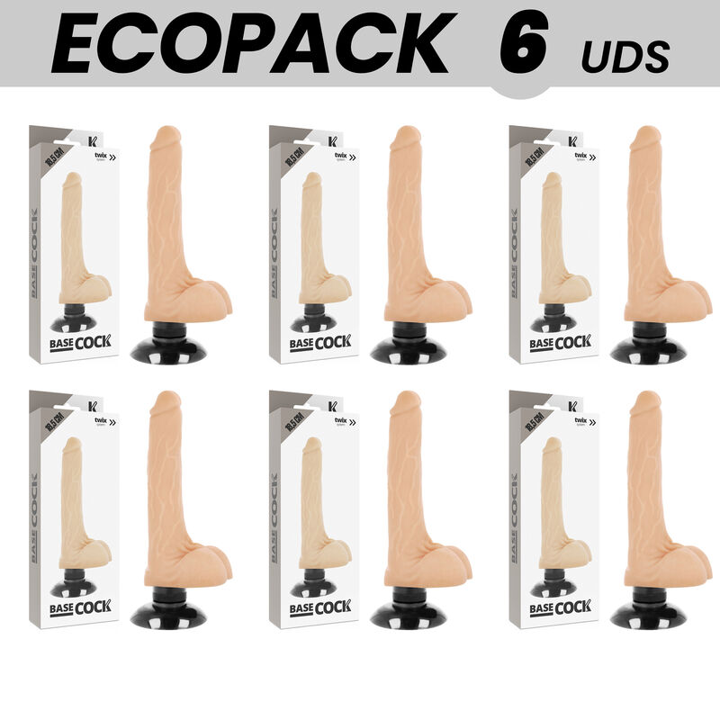 Vibrador realista de TPE con ventosa y funda flexible BASECOCK