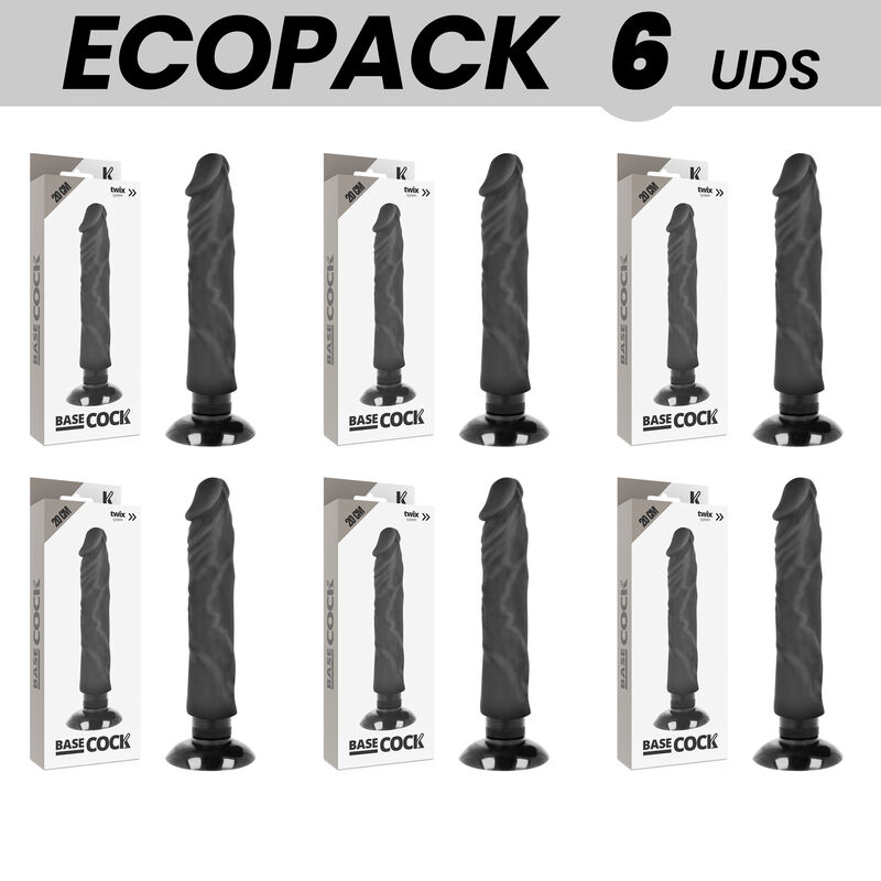 Vibrador realista de 21 cm con ventosa y vibración regulable BASECOCK