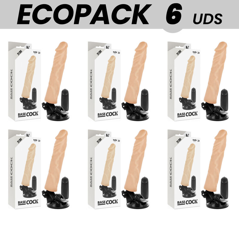 Vibrador realista con mando y ventosa 21x4 cm BASECOCK