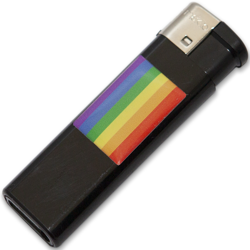 Mechero negro recargable PRIDE con bandera LGBT