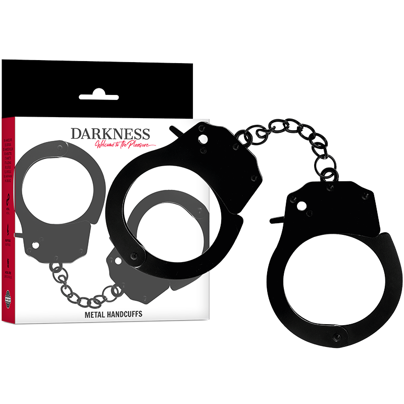 Esposas metálicas negras ajustables para bondage intenso DARKNESS