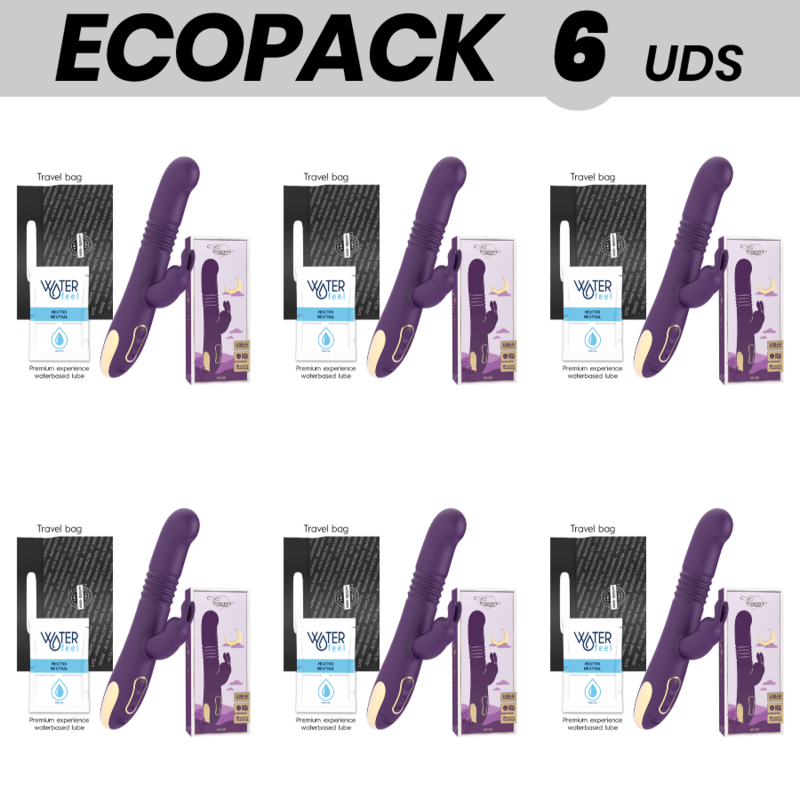 Ecopack 6 Unidades Treasure Bastian Rabbit Up Down, Rotator Vibrator Compatible Con Watchme Wireless Technology