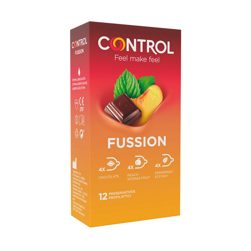 Preservativos CONTROL Fussion con sabor, 12 unidades