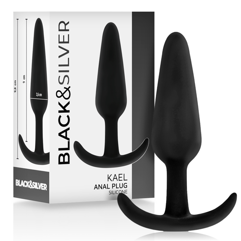Plug anal mediano de silicona con punta suave para una iniciación gradual BLACKSILVER