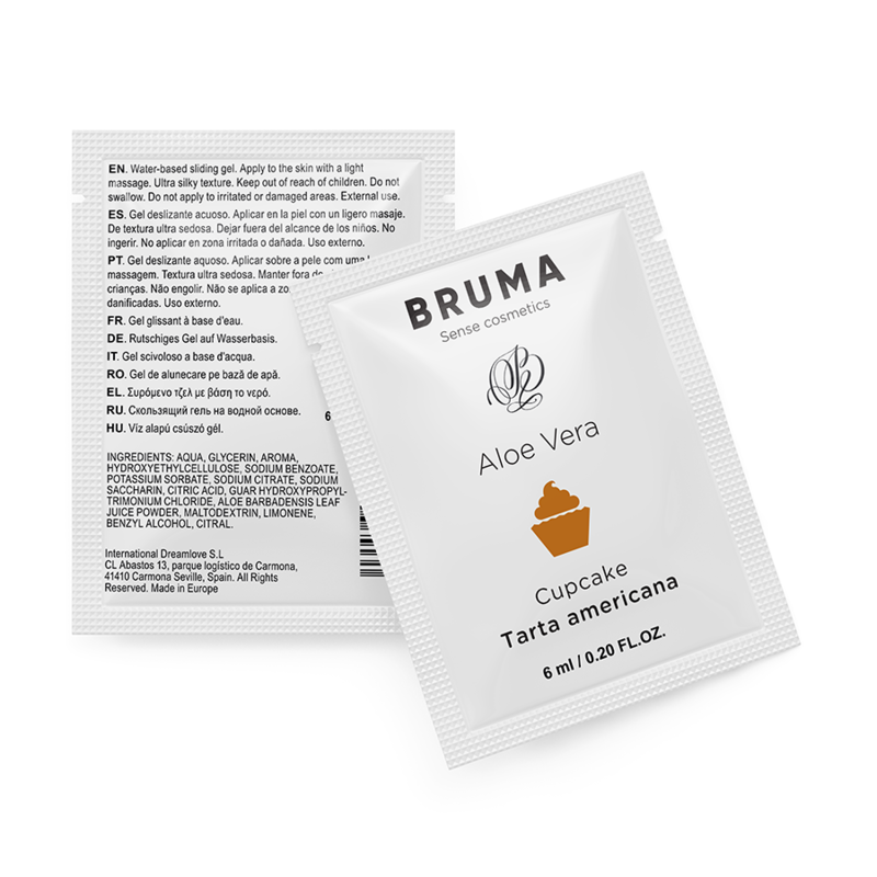 Lubricante BRUMA con aloe vera, sabor a cupcake, 6 ml
