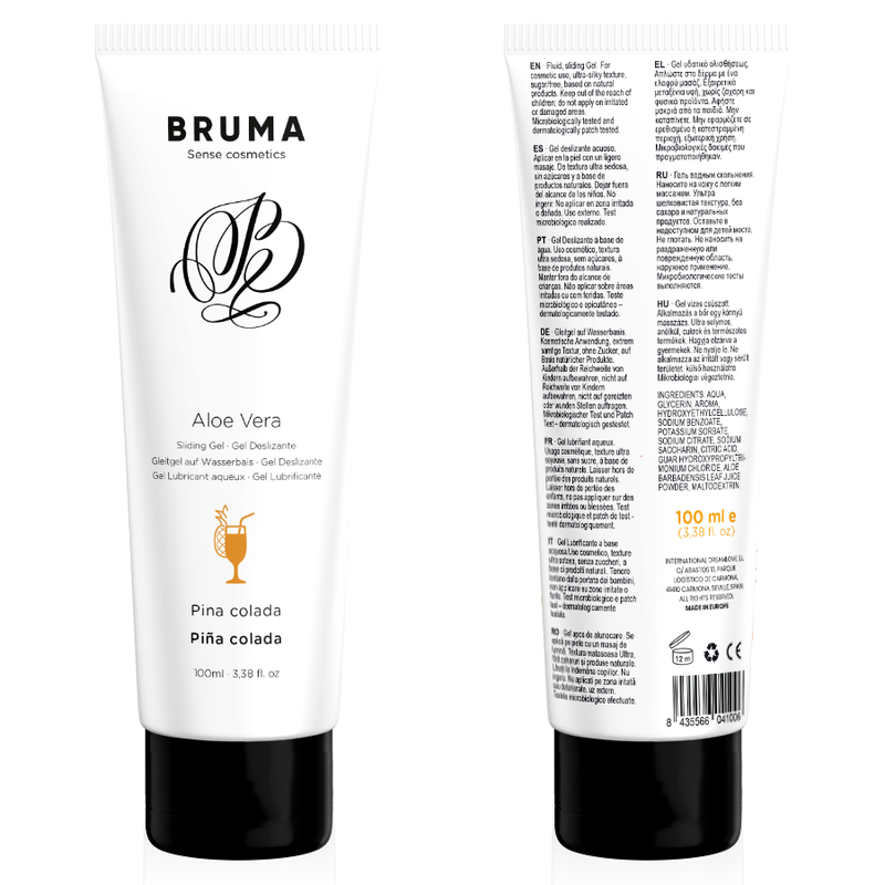 Lubricante BRUMA con sabor a aloe vera y piña colada, 100 ml