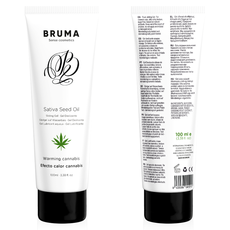 Lubricante BRUMA con efecto calor y sabor a cannabis, 100 ml