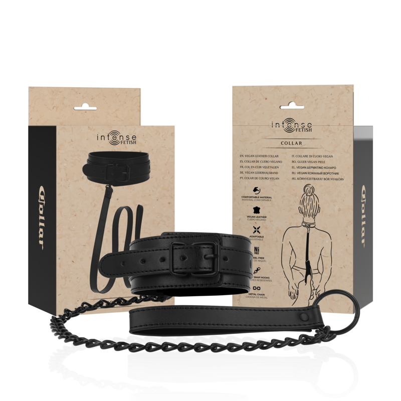 Collar BDSM INTENSE FETISH de cuero vegano