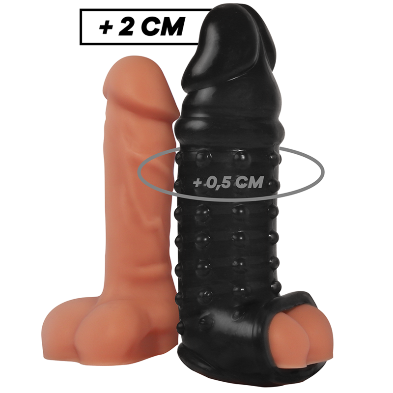 Funda para pene VIRILXL V11 con anilla para el escroto, negra