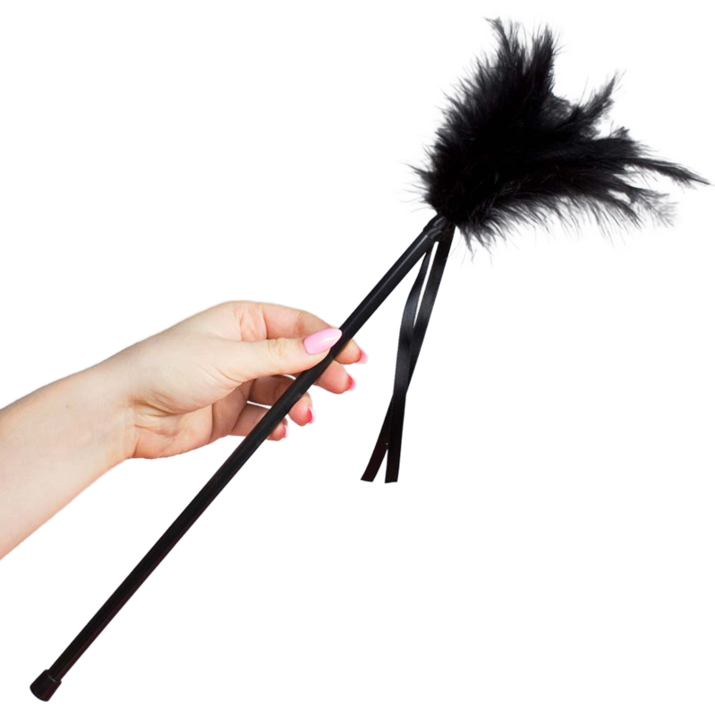 Plumero de cosquillas SECRETPLAY con plumas negras, 40 cm