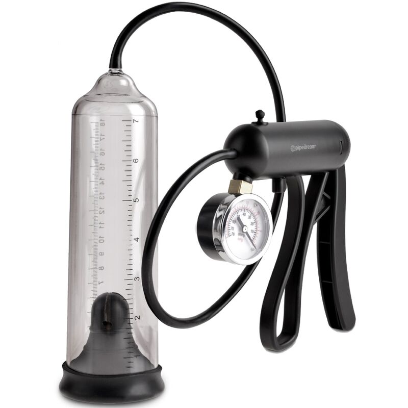Bomba de pene PUMP WORX Pro Gauge con manómetro, transparente