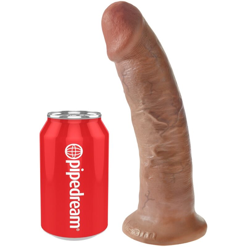 Dildo realista con arnés KING COCK, 21,7 cm, color caramelo
