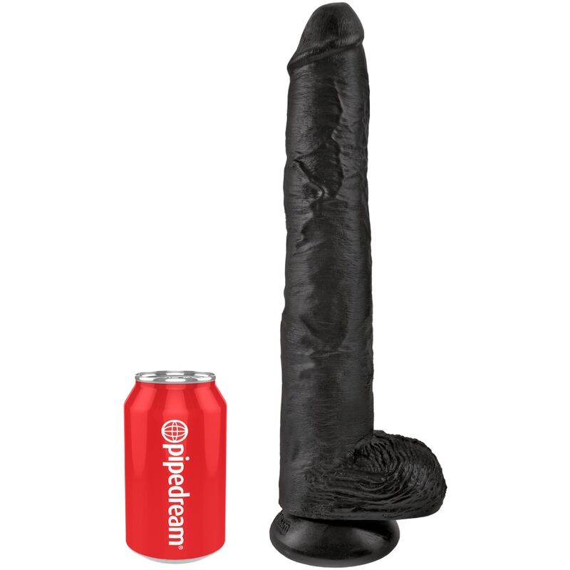 Dildo KING COCK negro con ventosa para arnés
