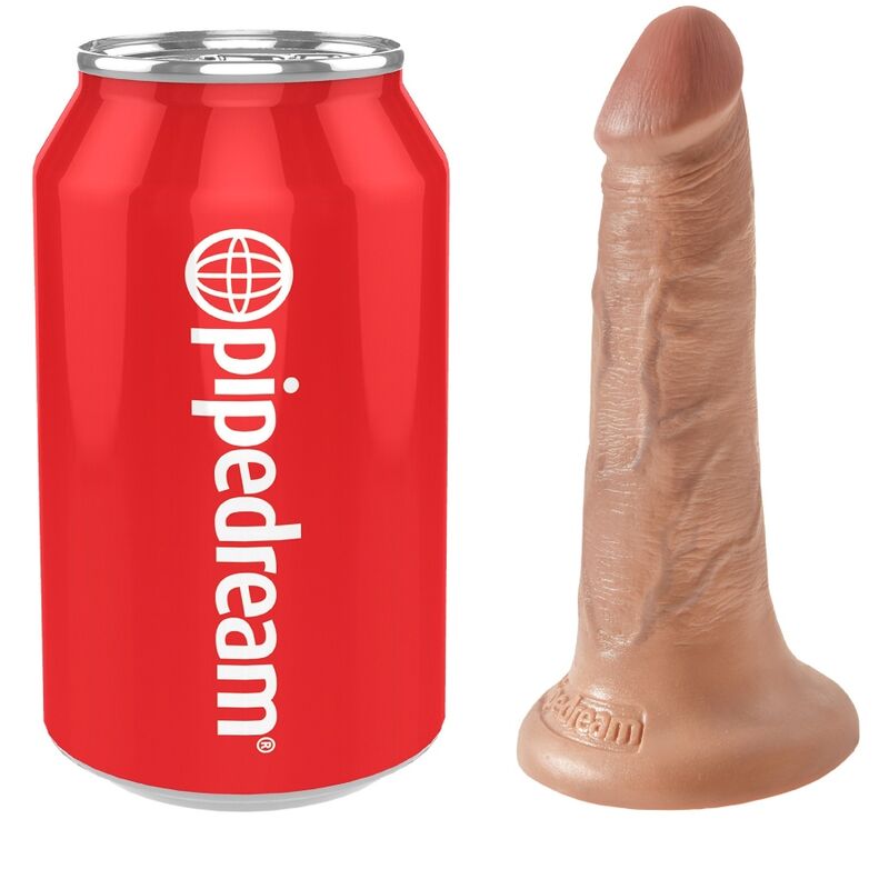 KING COCK dildo con ventosa, 12 cm, color caramelo