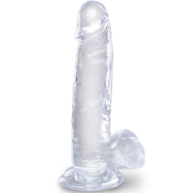 KING COCK Clear consolador transparente con testículos