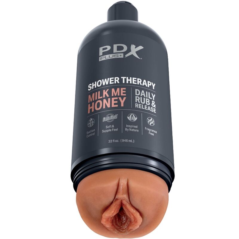 Masturbador PDX PLUS Shower Therapy con diseño de botella de champú