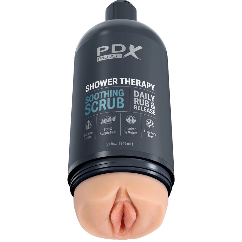 Masturbador PDX PLUS Shower Therapy con diseño de botella de champú