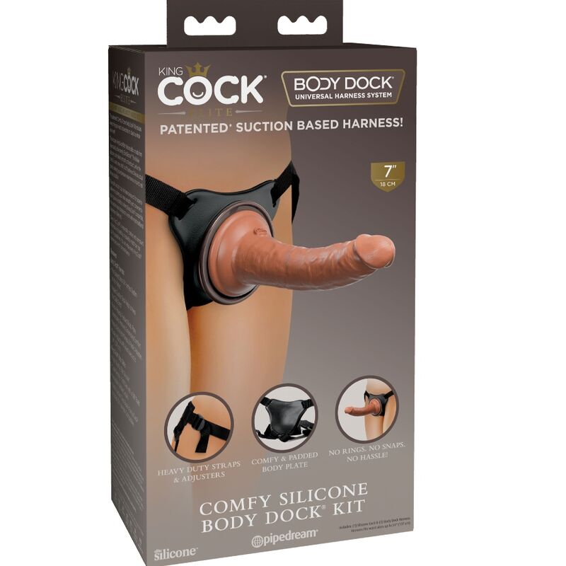 Set de arnés ajustable King Cock Elite Comfy con dildo