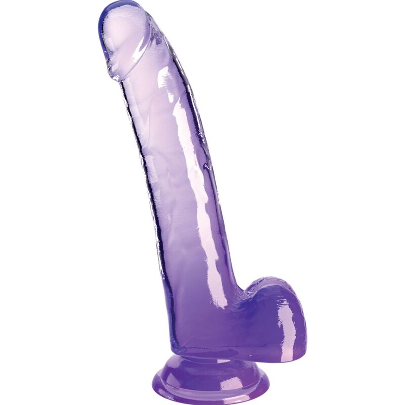 Dildo KING COCK Clear con testículos, morado
