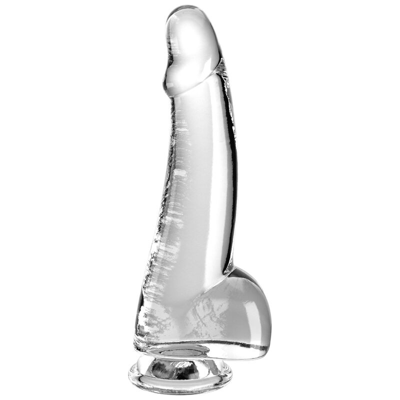 KING COCK Clear, dildo transparente con testículos, 19 cm
