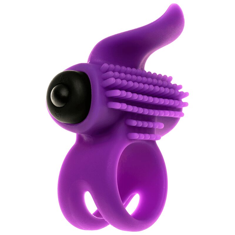 Anillo vibrador para parejas con estimulación lingual morado ADRIEN LASTIC