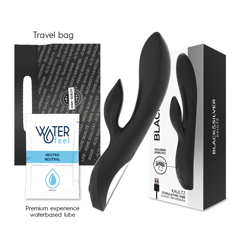 Vibrador de punto G con control táctil y dos motores 204 mm BLACKSILVER