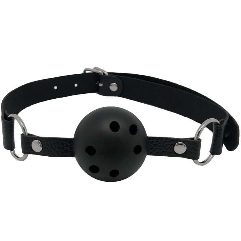 Mordaza BDSM transpirable con orificios de ventilación para un control cómodo ALIVE