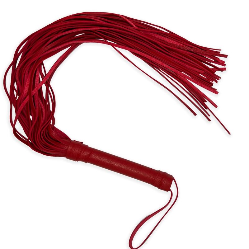 Látigo BDSM de cuero rojo para juegos de rol intensos, 69 cm ALIVE