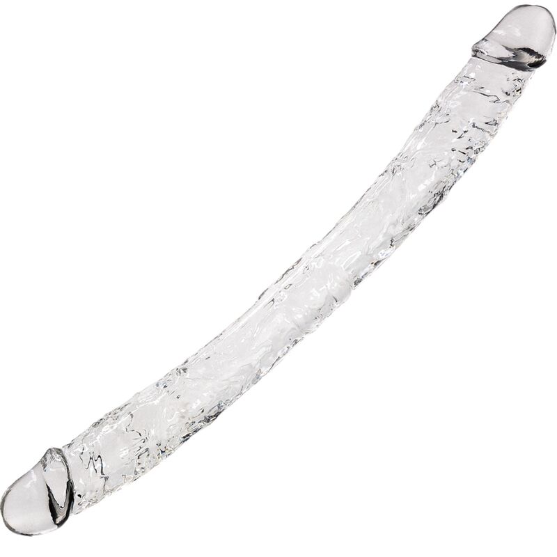 Dildo doble realista transparente de 38,5 cm para un placer intenso ALIVE