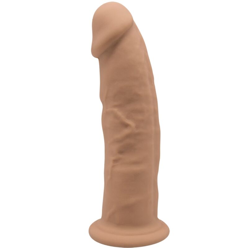 Consolador realista de silicona de 19 cm con ventosa color caramelo SILEXD